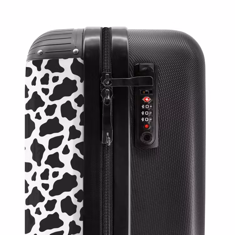Suitcase - Black and white cow spot pattern — 5