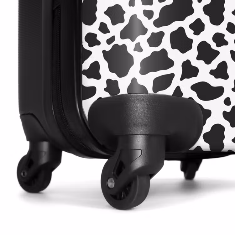 Suitcase - Black and white cow spot pattern — 6
