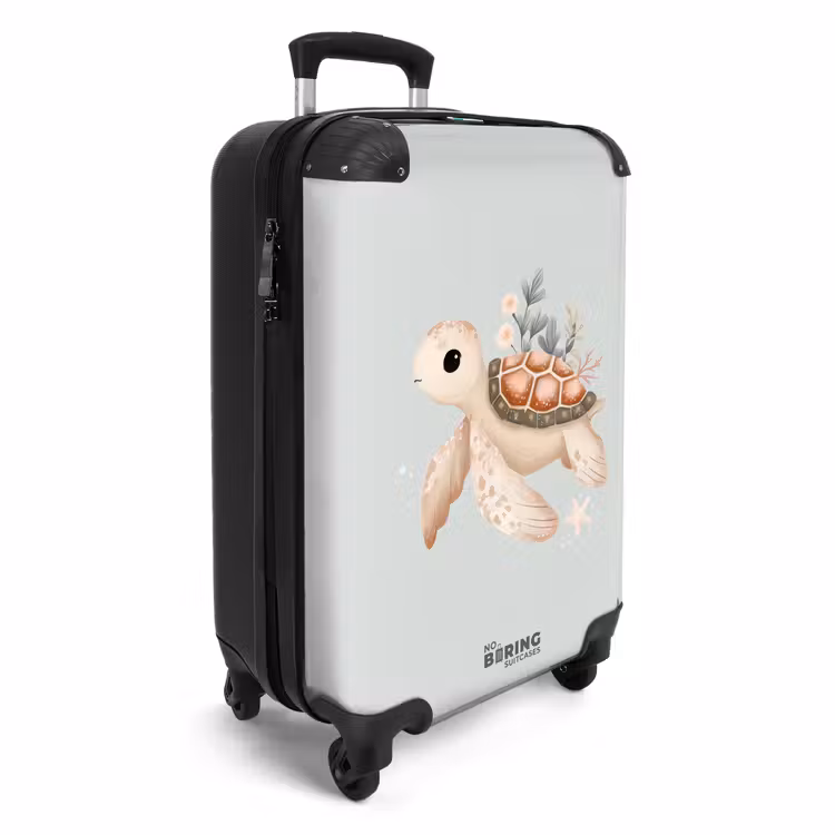 Suitcase - Brown sea turtle in pastel underwater world — 4