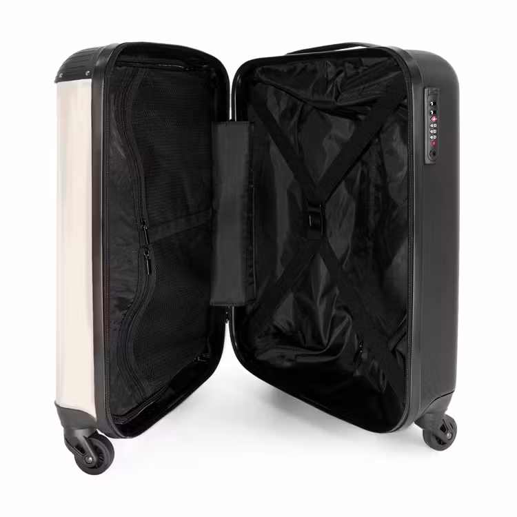 Suitcase - Brown spotted puppy on a beige background — 3