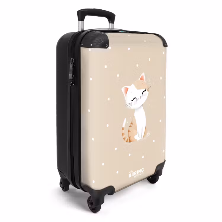 Suitcase - Cat surrounded by beige dots — 4