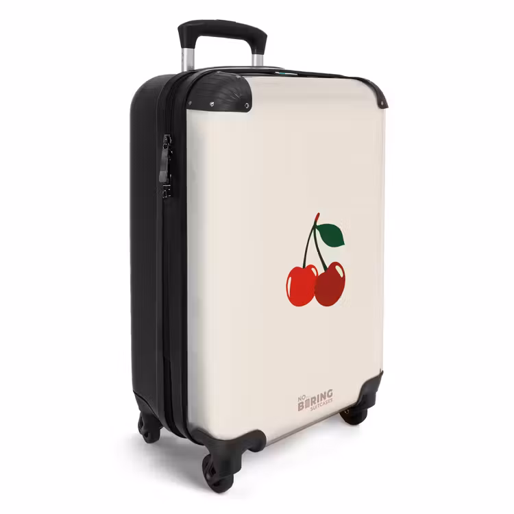 Suitcase - Cherry on beige background — 4