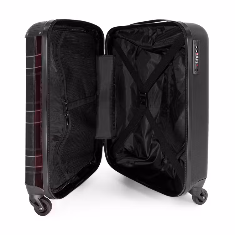 Suitcase - Classic checkered pattern in gray and red — 3
