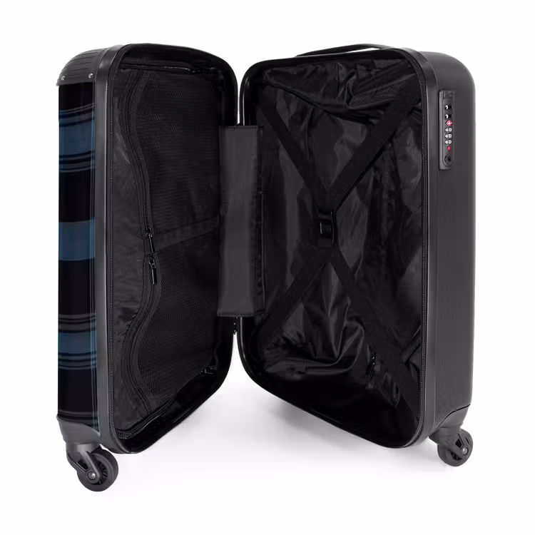 Suitcase - Classic checkered pattern in shades of blue — 3