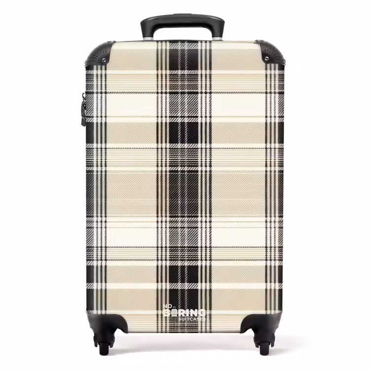 Suitcase - Classic plaid pattern in beige — 1