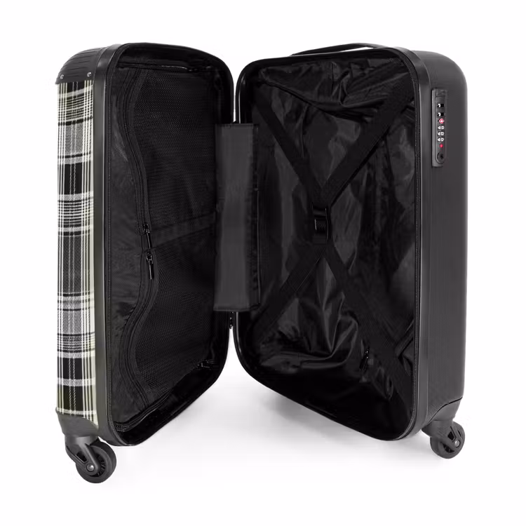 Suitcase - Classic plaid pattern in beige — 3