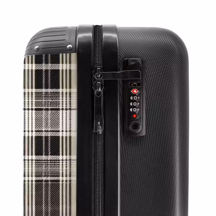 Suitcase - Classic plaid pattern in beige — 5