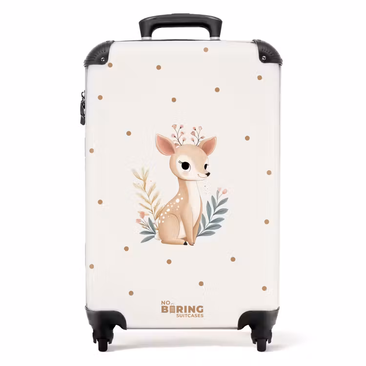 Suitcase - Deer with plants in a field of dots — 1