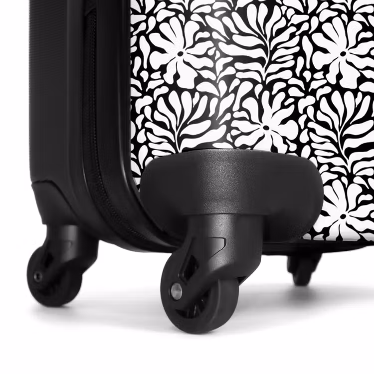 Suitcase - Flowers and leaves on black background — 6