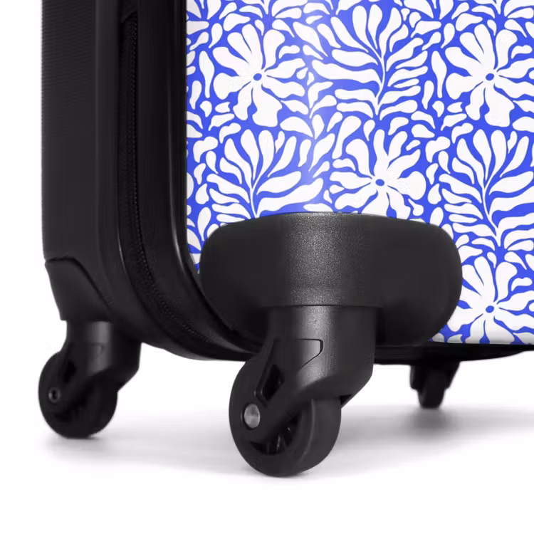 Suitcase - Flowers and leaves on blue background — 6
