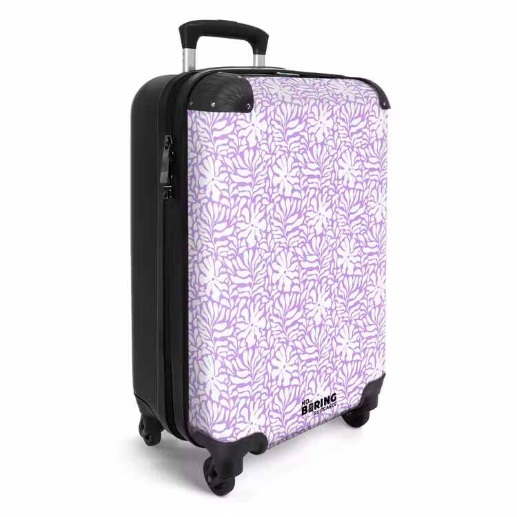 Suitcase - Flowers and leaves on purple background — 4