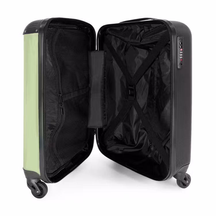 Suitcase - Green background with white butterfly — 3