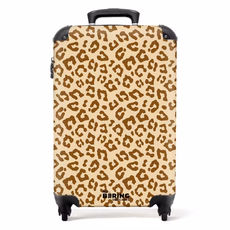 Suitcase - Light brown leopard pattern — 1