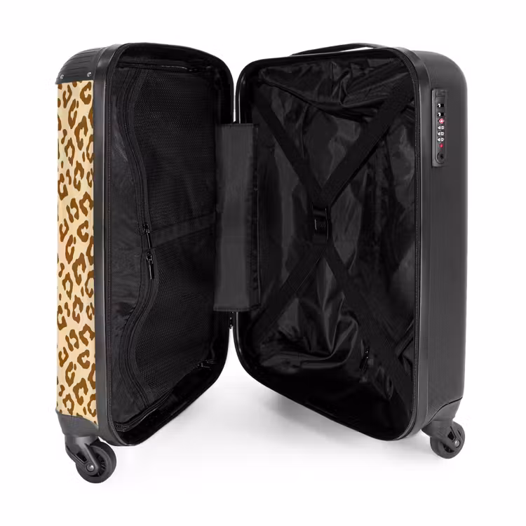 Suitcase - Light brown leopard pattern — 3