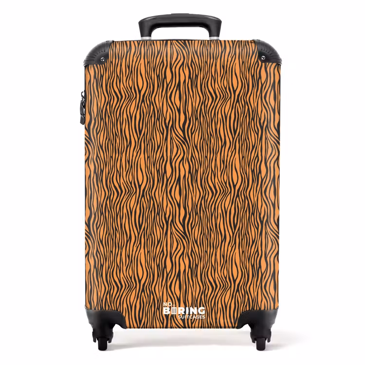 Suitcase - Orange tiger stripe pattern — 1