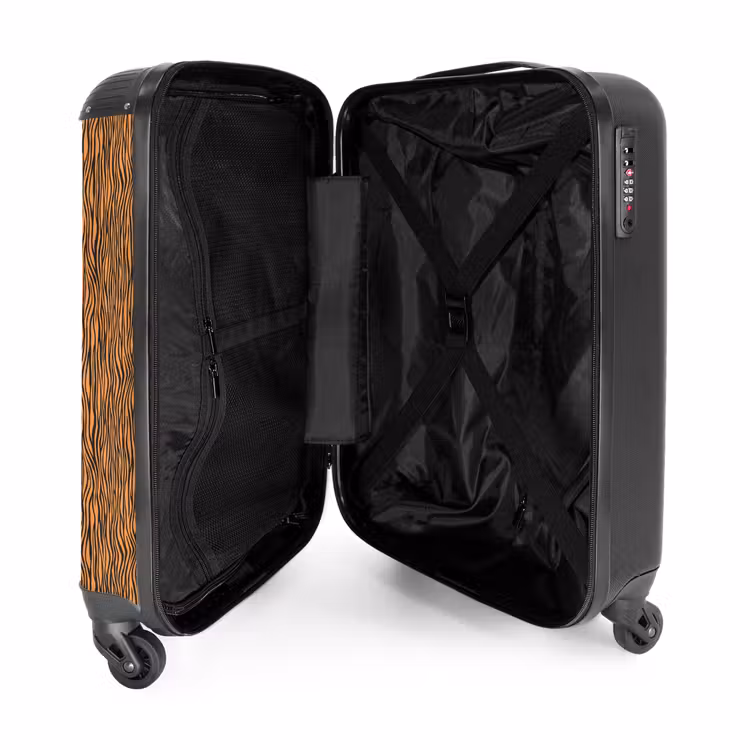 Suitcase - Orange tiger stripe pattern — 3