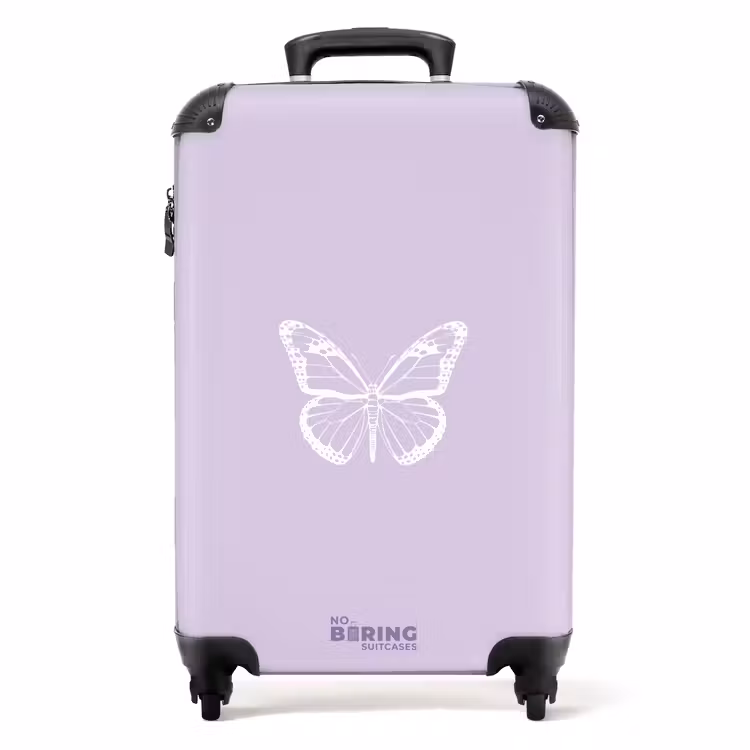 Suitcase - Purple background with white butterfly — 1