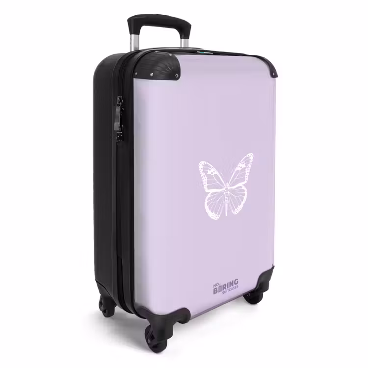 Suitcase - Purple background with white butterfly — 4