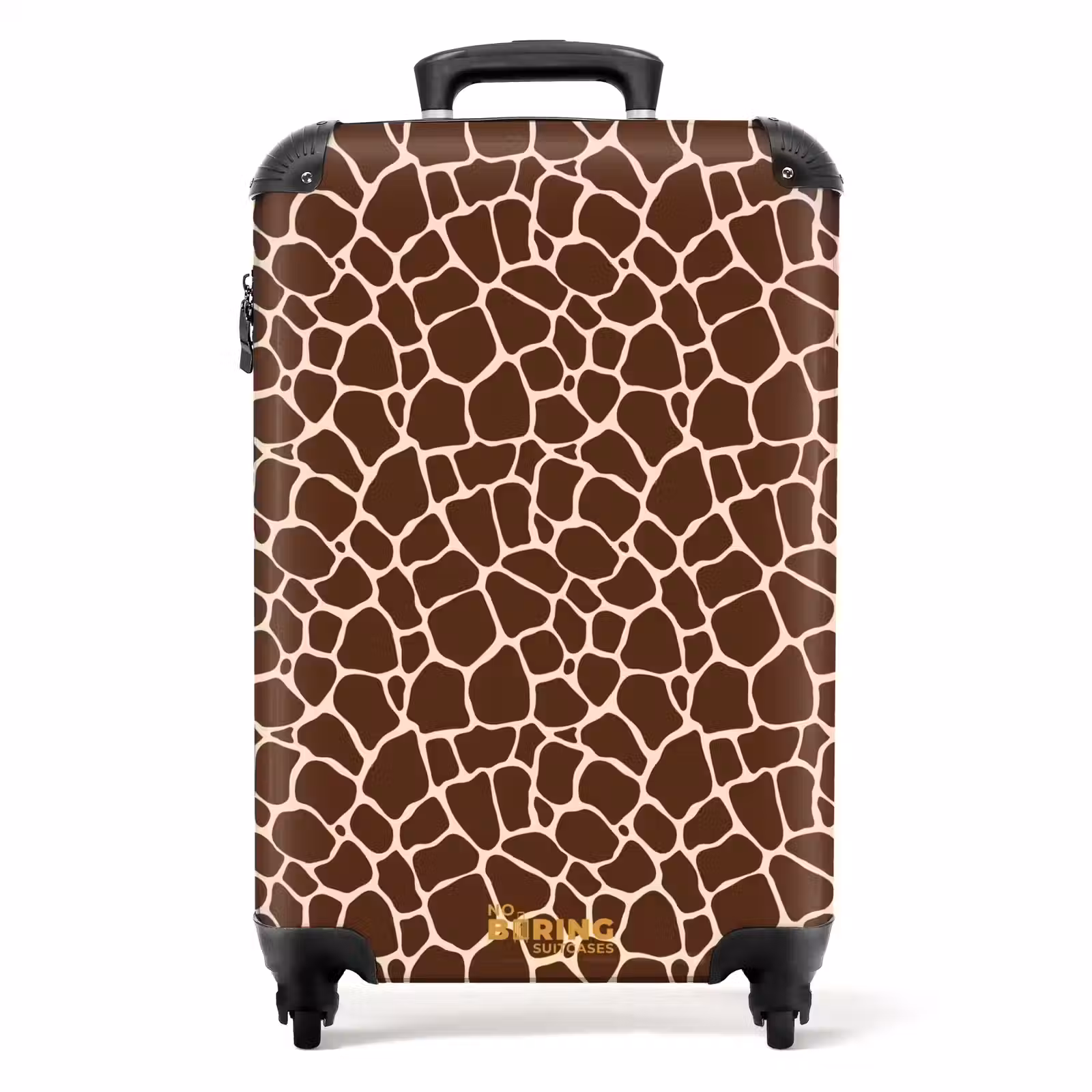 Suitcase - Dark brown giraffe pattern with beige veins — 1