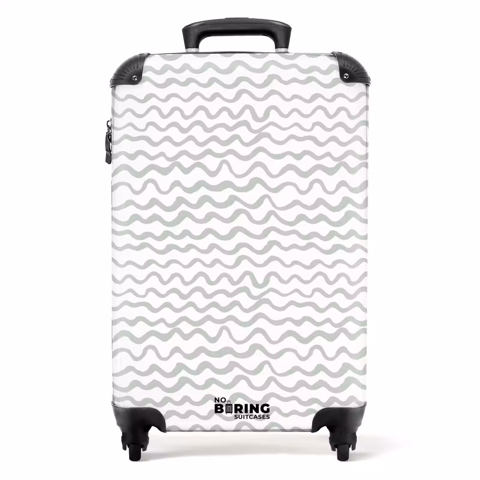 Suitcase - Gray wavy lines on white — 1
