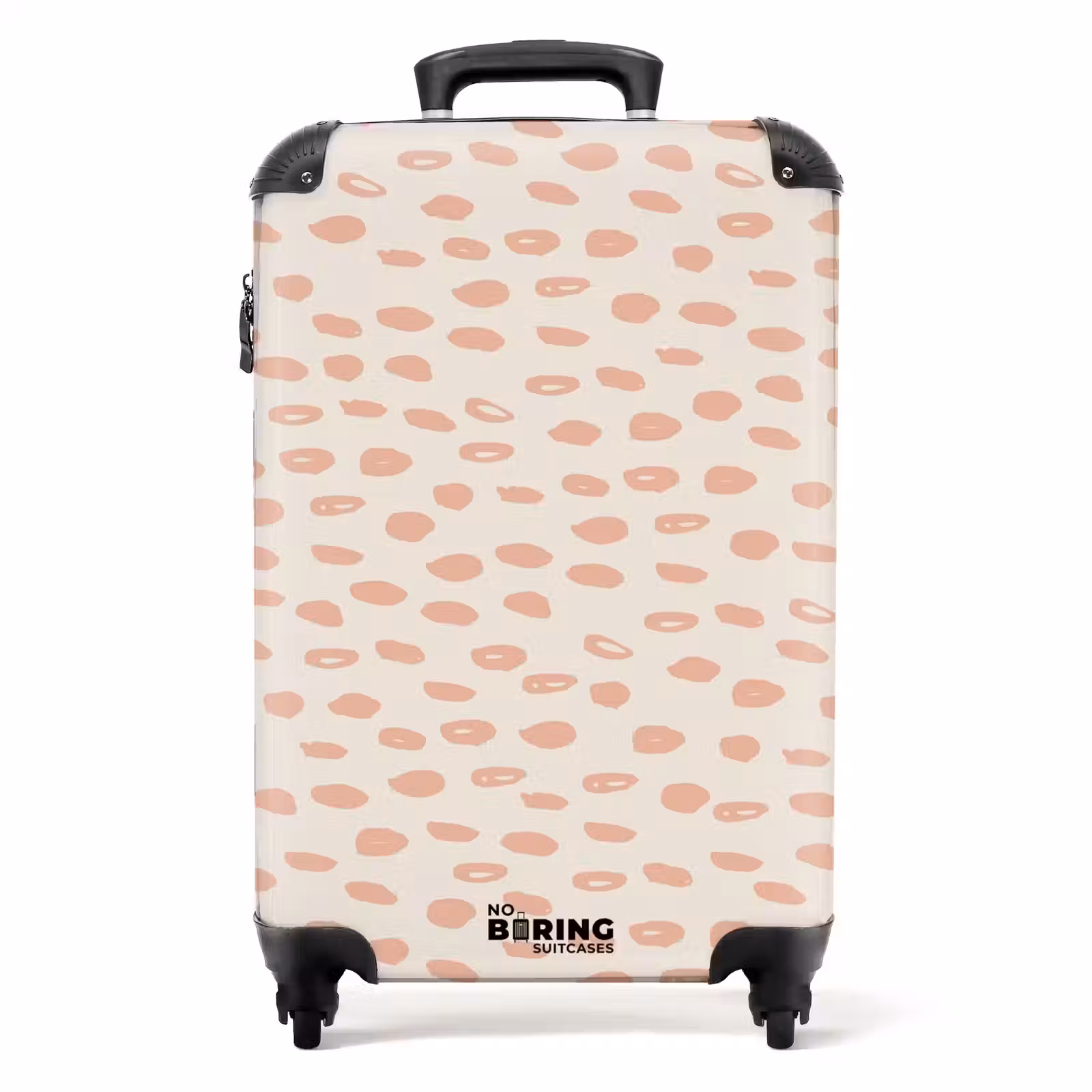 Suitcase - Salmon pink spots on cream color — 1