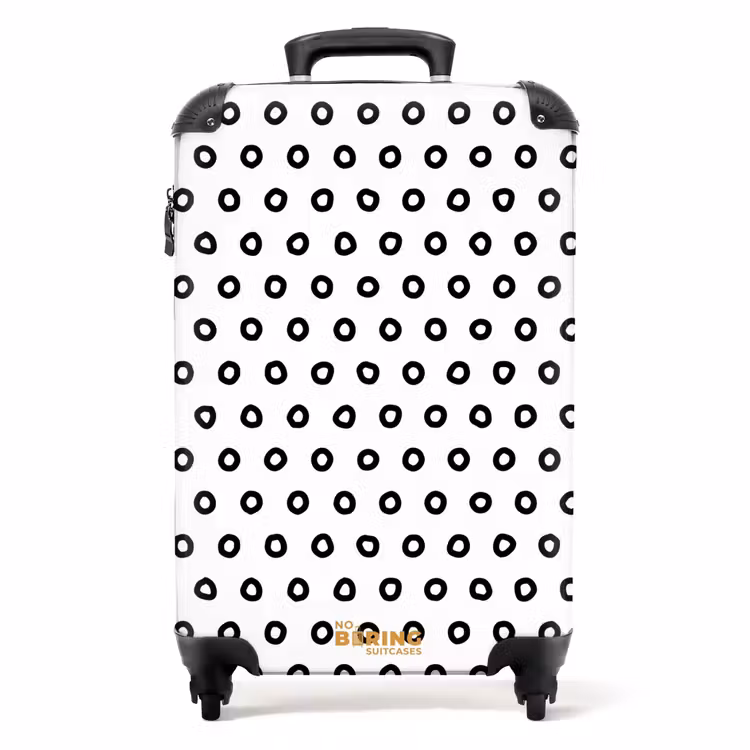 Suitcase - Black circular rings over a white background — 1