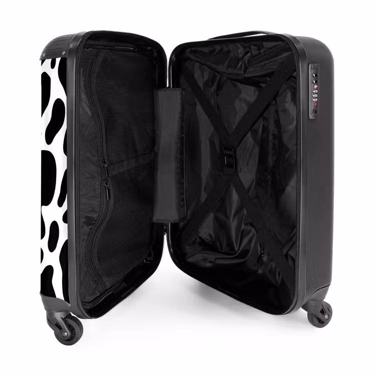 Suitcase - Black cow spots over a white background — 3