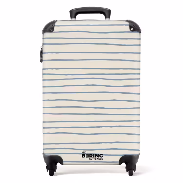 Suitcase - Blue hand-drawn stripes — 1