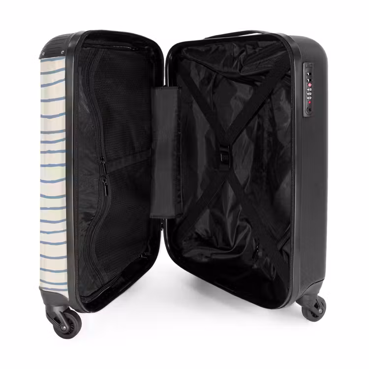 Suitcase - Blue hand-drawn stripes — 3