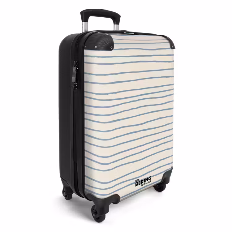 Suitcase - Blue hand-drawn stripes — 4