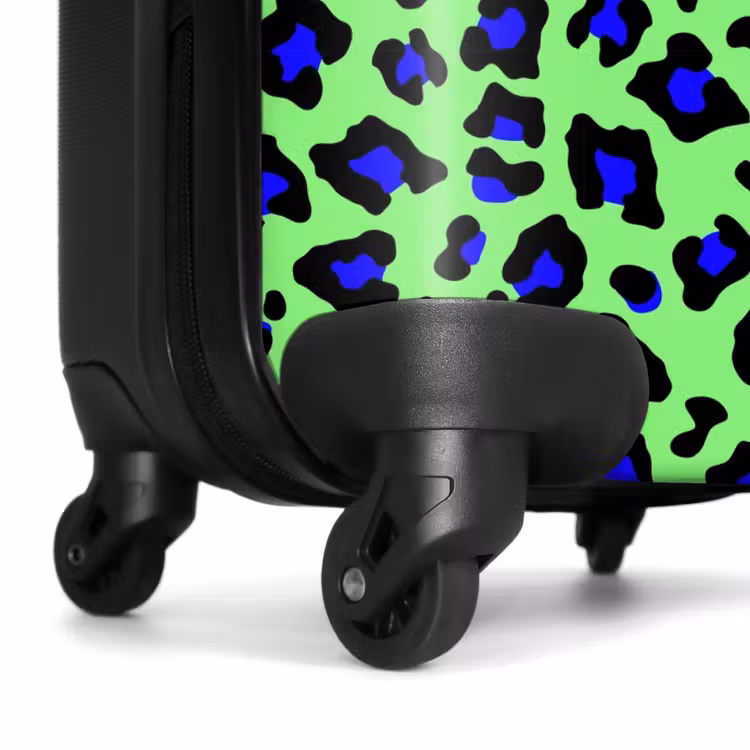 Suitcase - Blue onion horse pattern on green background — 6
