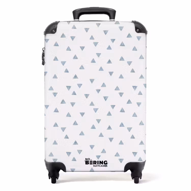Suitcase - Blue triangles on a white surface — 1