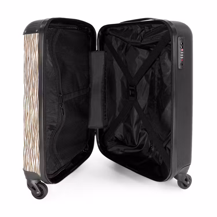 Suitcase - Brown zebra print on light background — 3