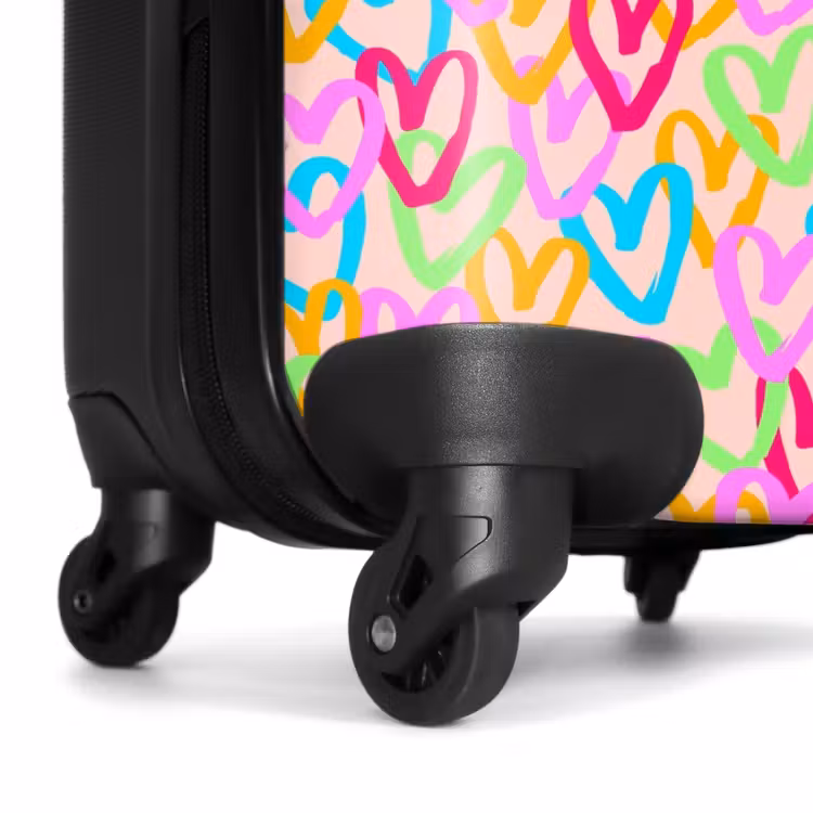 Suitcase - Colorful heart pattern on pastel pink — 6