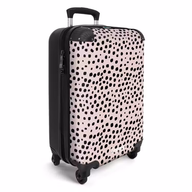 Suitcase - Dalmatian pattern on soft pink — 4