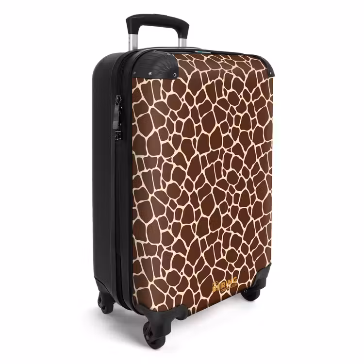 Suitcase - Dark brown giraffe pattern with beige veins — 4