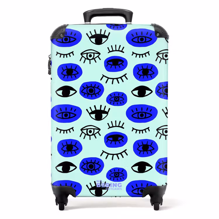 Suitcase - Eye pattern in blue and black — 1