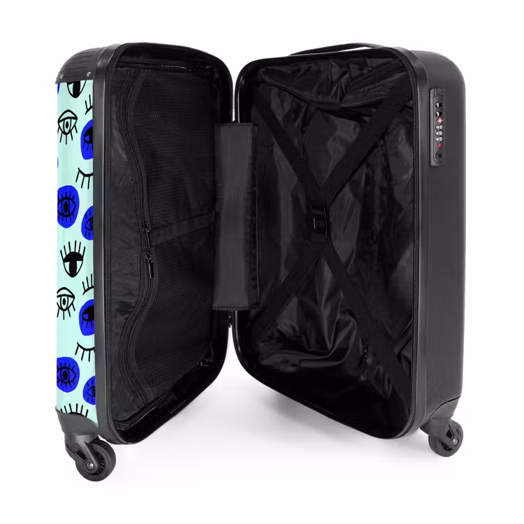 Suitcase - Eye pattern in blue and black — 3