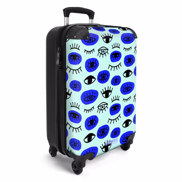 Suitcase - Eye pattern in blue and black — 4