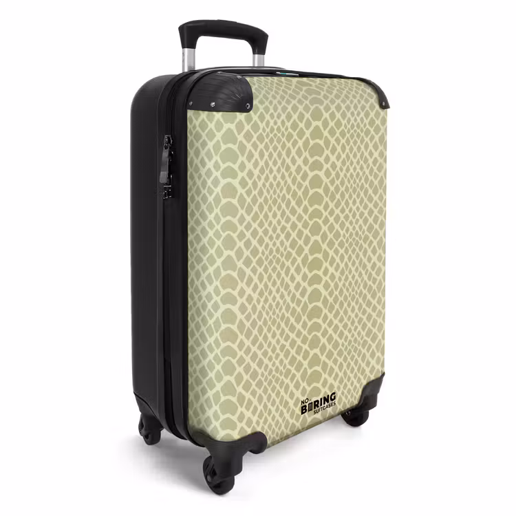 Suitcase - Green reptile skin pattern with symmetrical pattern — 4
