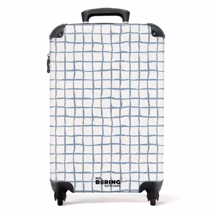 Suitcase - Hand-drawn blue grid with soft corners — 1