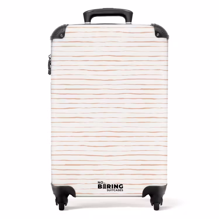 Suitcase - Irregular terracotta lines on light beige ground — 1