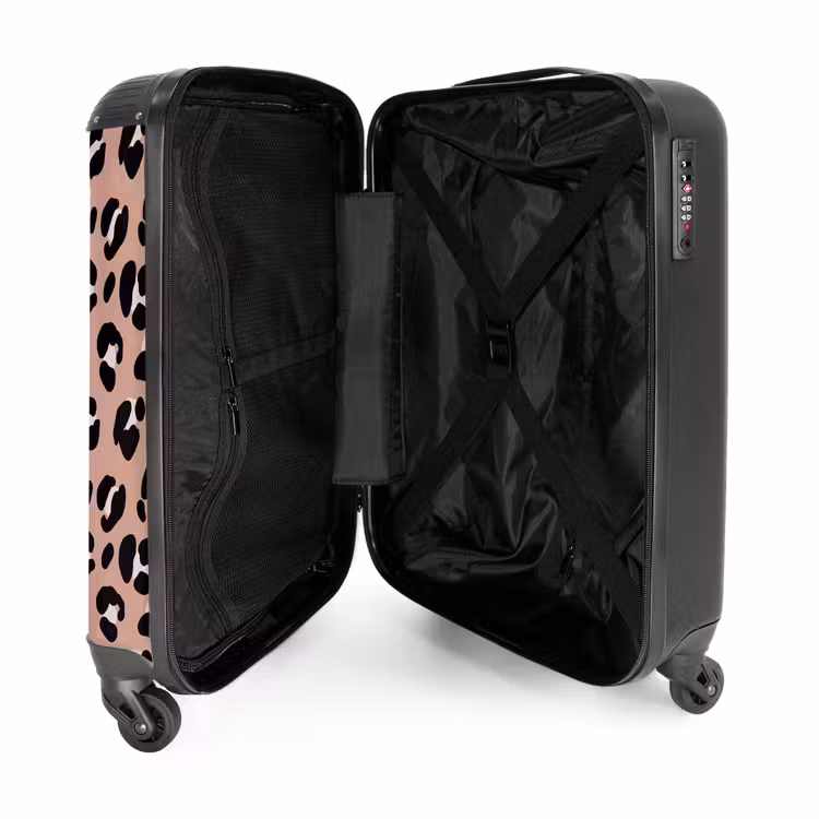 Suitcase - Panther print on pink background — 3