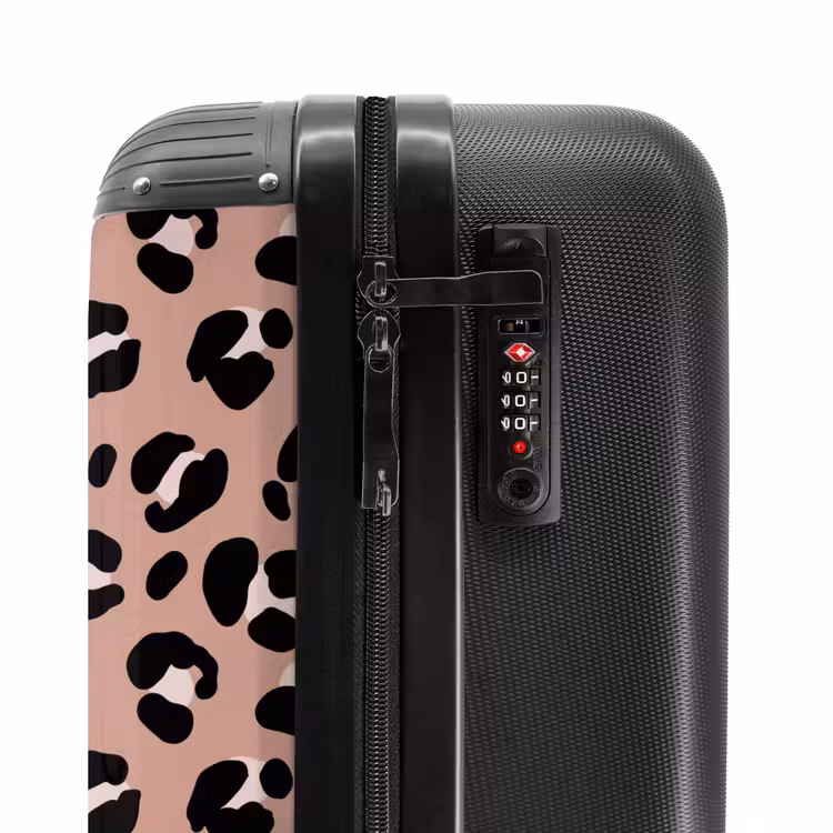 Suitcase - Panther print on pink background — 5