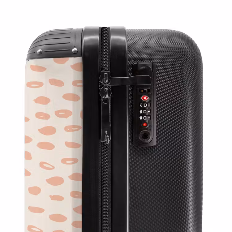 Suitcase - Salmon pink spots on cream color — 5