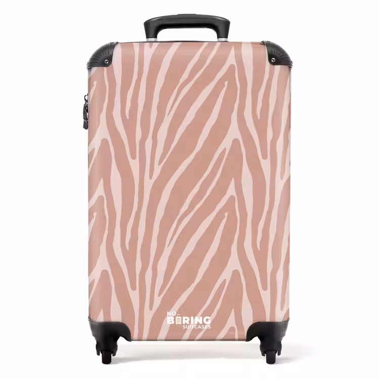 Suitcase - Soft pink tiger stripe pattern — 1
