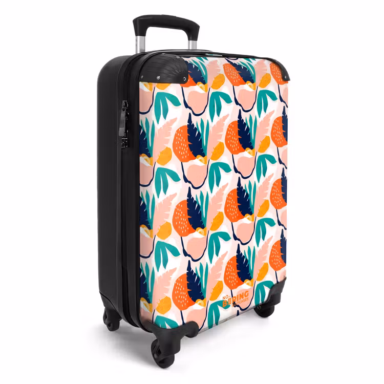 Suitcase - Variously colored abstract leaves — 4