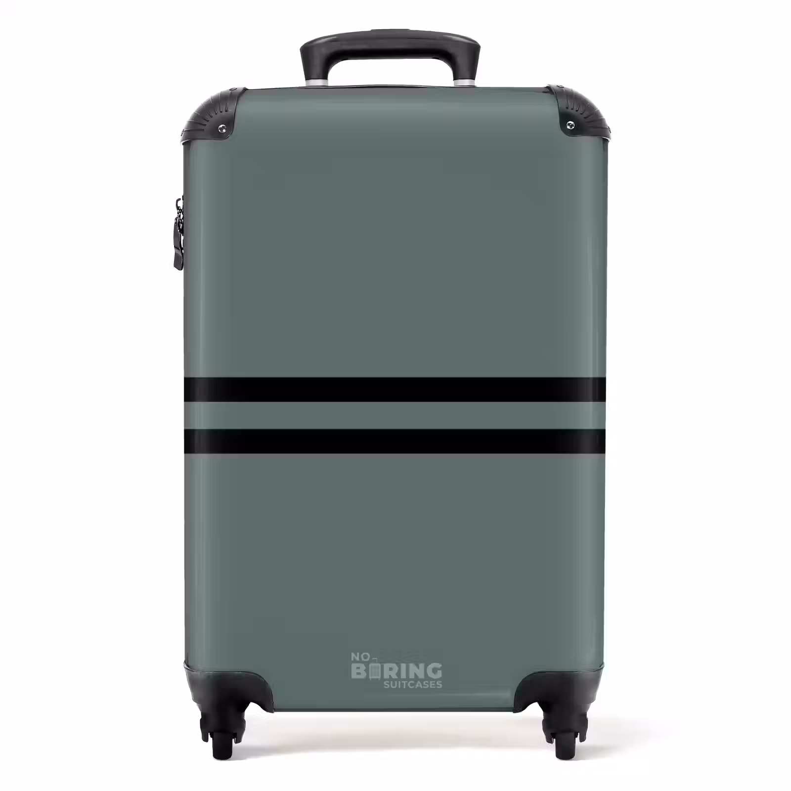 Suitcase - Green background with double black horizontal stripes — 1