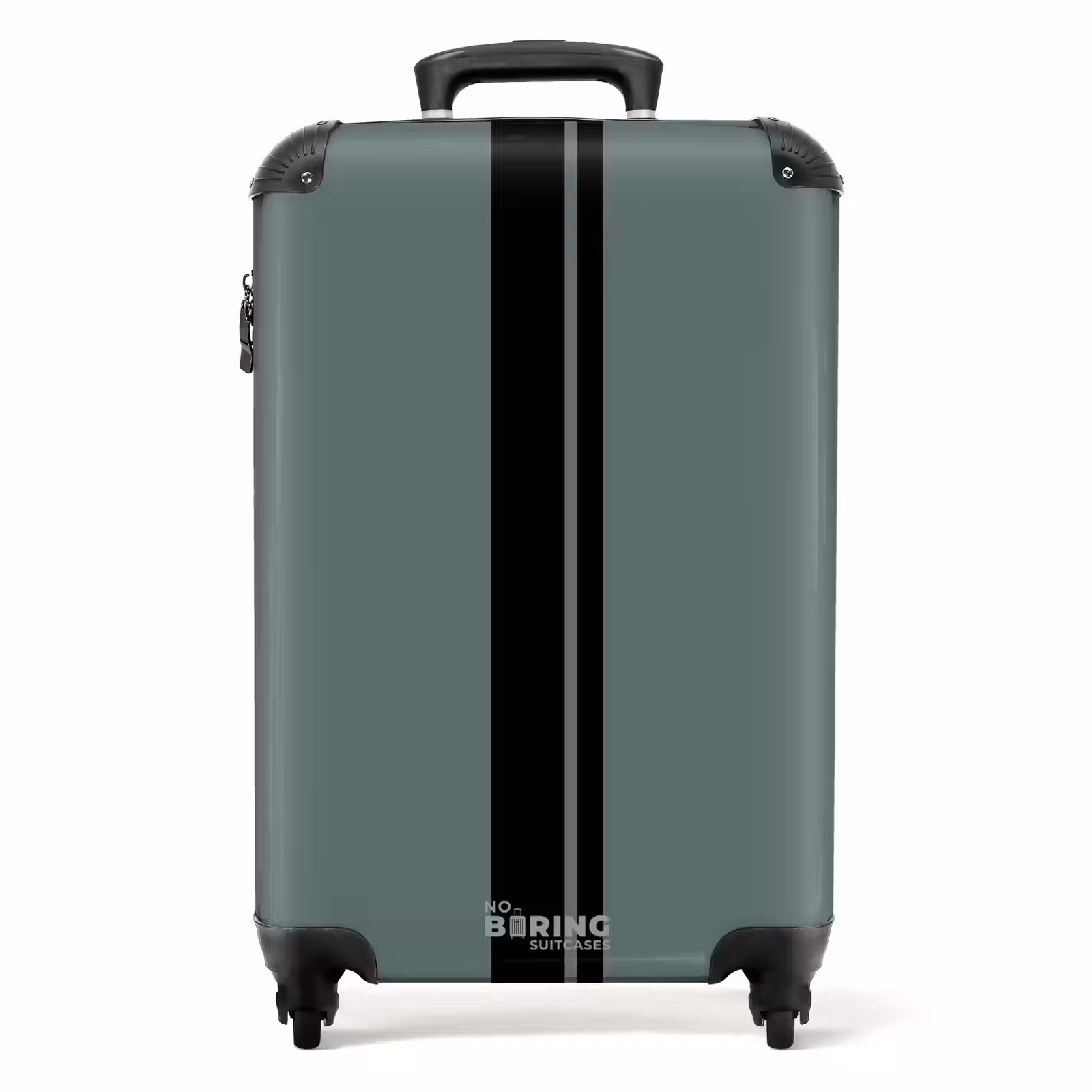 Suitcase - Green background with double vertical stripes — 1