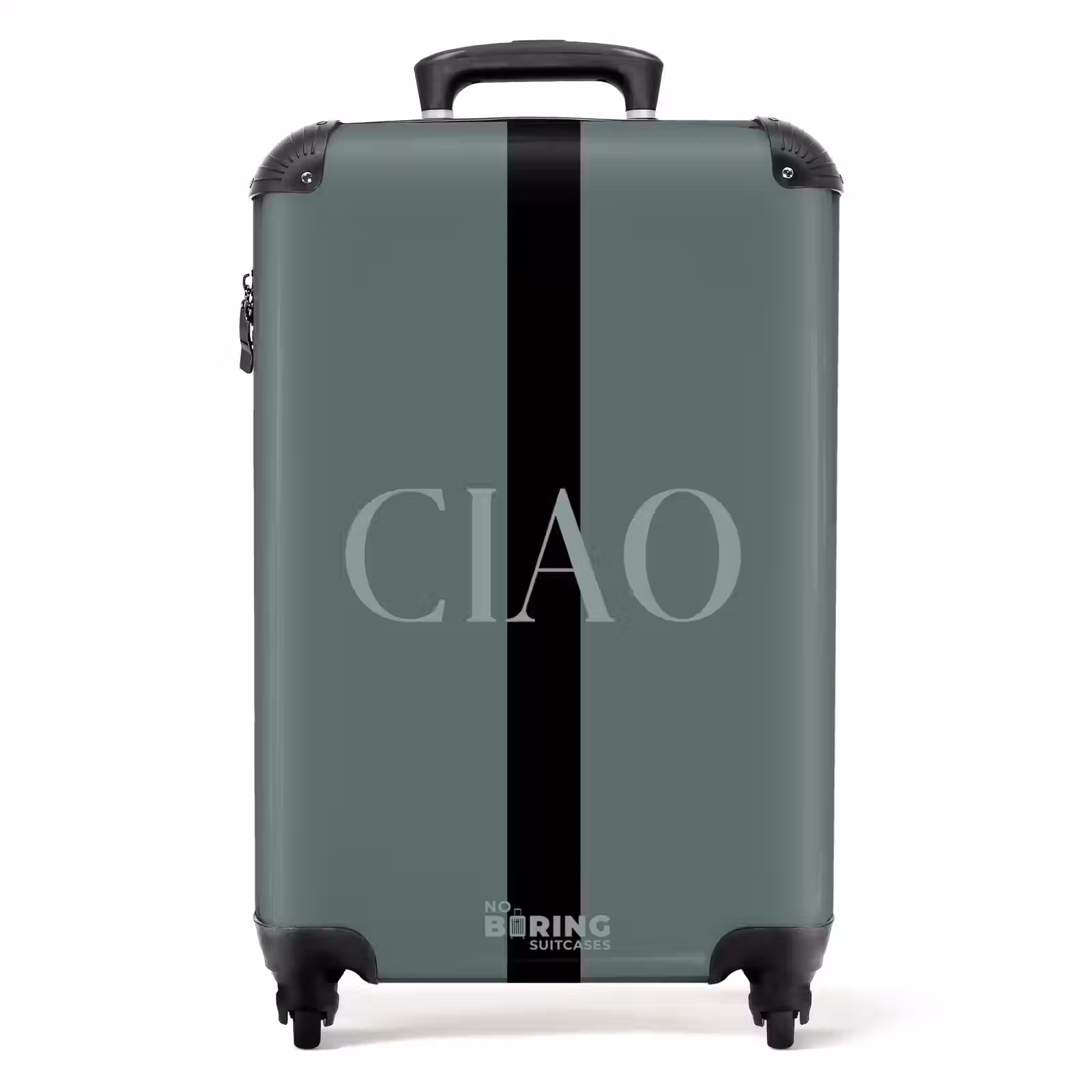 Suitcase - Green background with text CIAO — 1